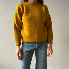 1990s Patagonia Beautiful Mustard Wool Crew Neck Sweater