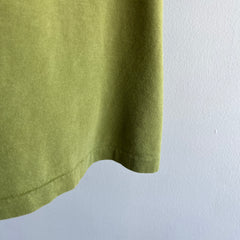 1980s Blank Soft and Worn Olive Green Pocket T-Shirt
