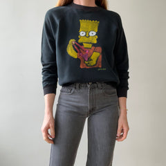 1980s Black Raglan Painted Bart Simpson by Jacob Sweatshirt, Priceless