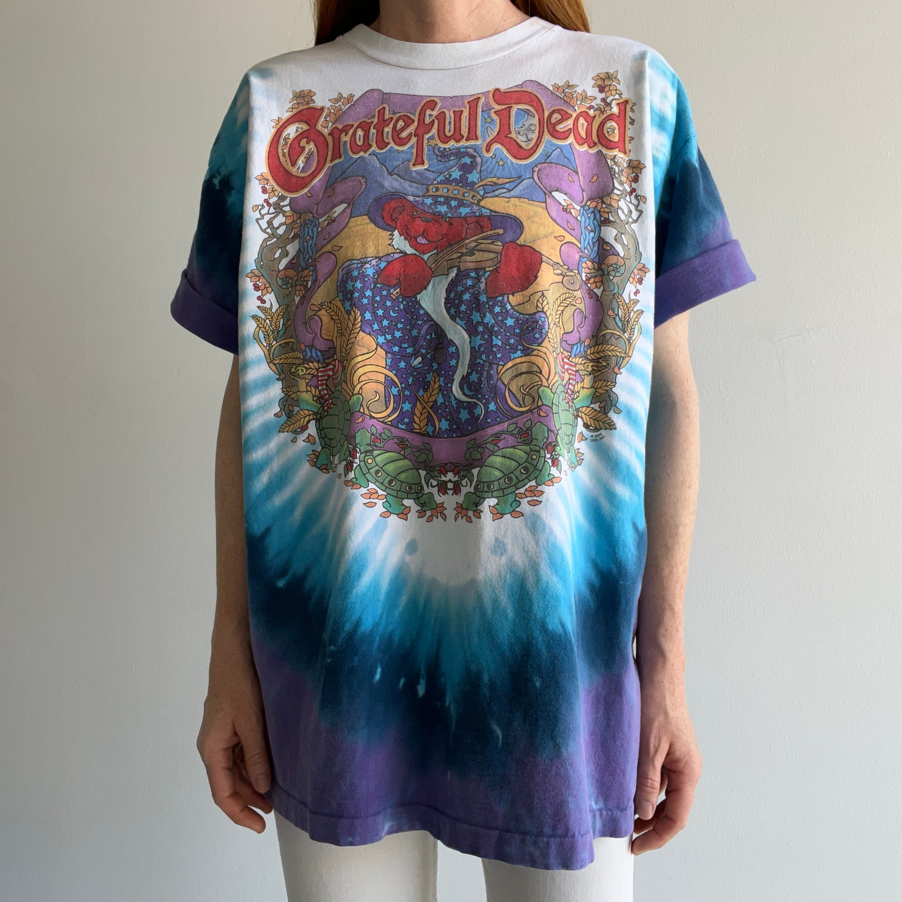 2000 Grateful Dead Terrapin Moon Front and Back T-Shirt by Liquid Blue