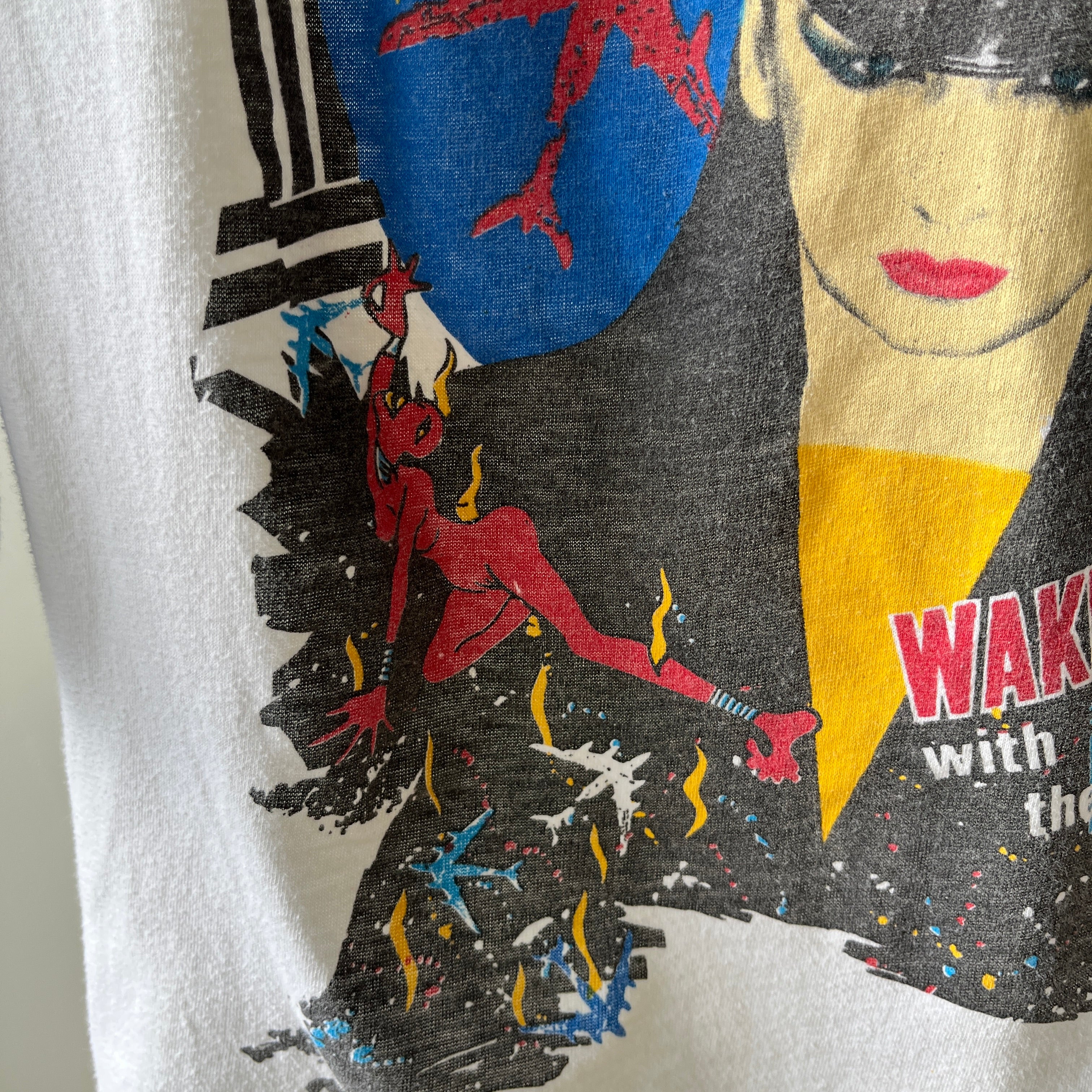 1980s Culture Club - Boy George - Waking Up With the House on Fire - Tour Baseball T-Shirt