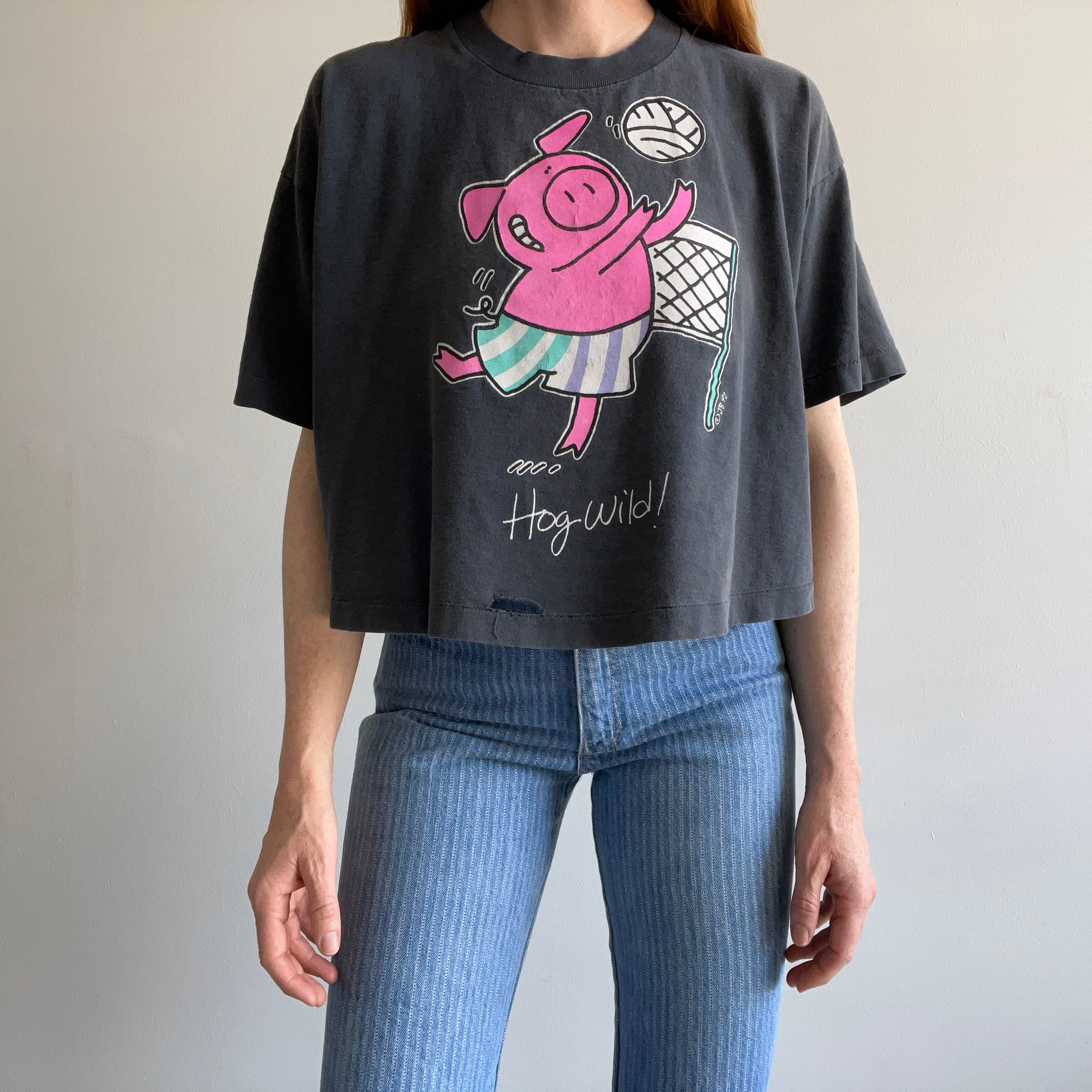 1992 Hog Wild Cotton Crop Top