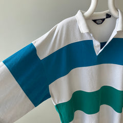 1980s Knightsbridge Rugby - Teal and Turquoise - Great Hang