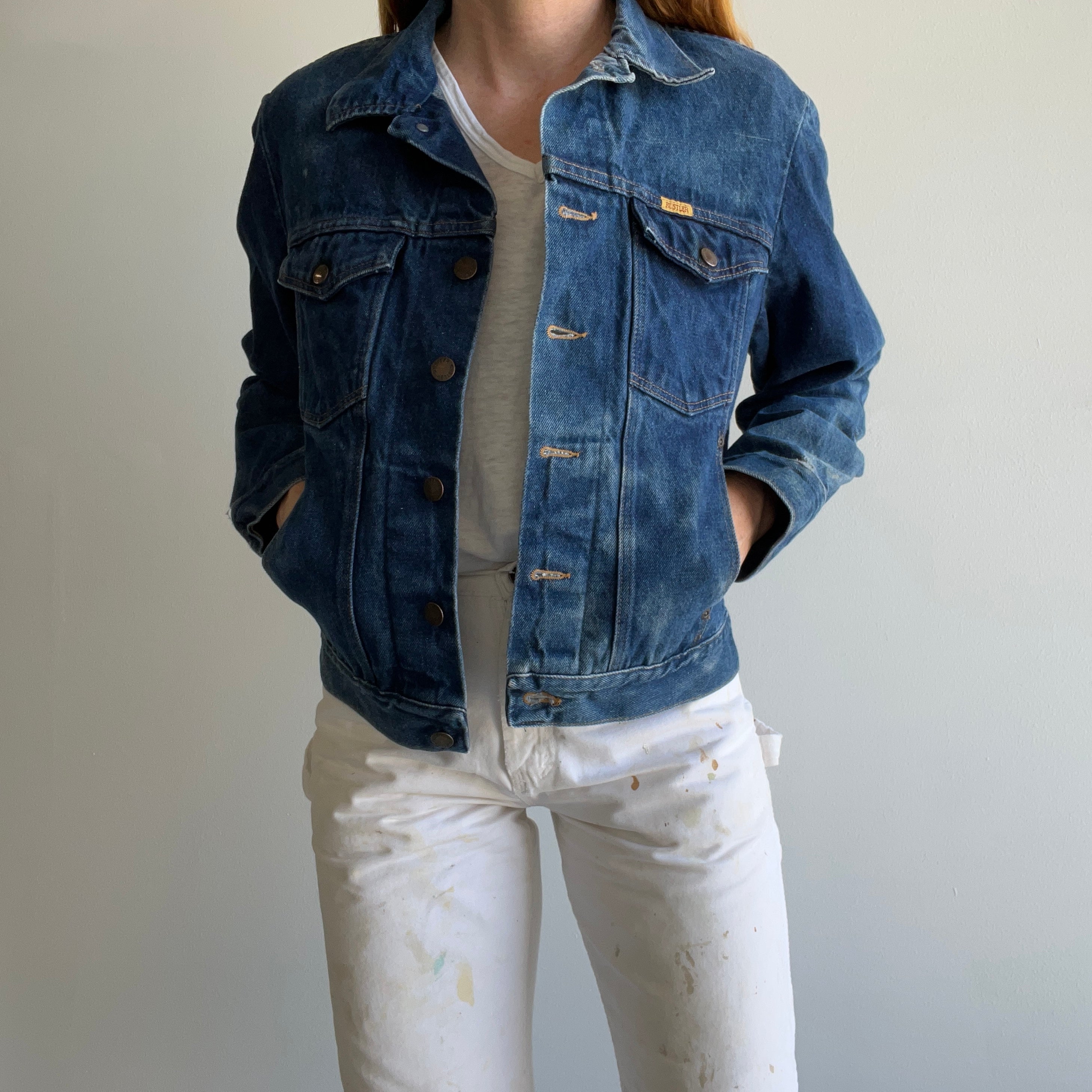 1980s Rustler Denim Jacket with the Coolest Fading