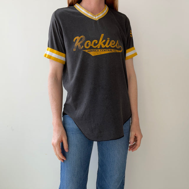 1980s Rockies Jamaica Central Sports T-Shirt with 21 on the Backside