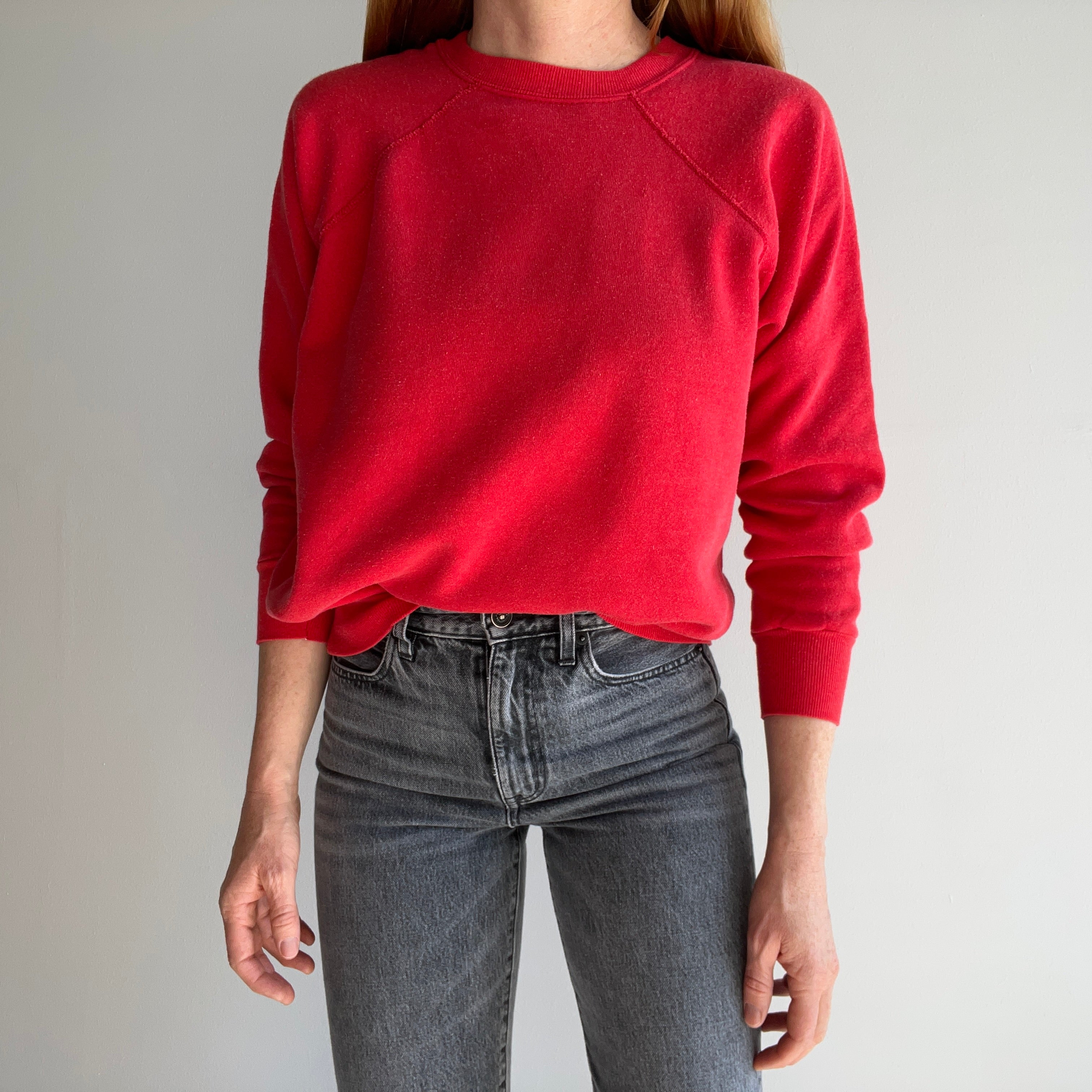 1980s Blank Red Raglan