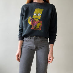 1980s Black Raglan Painted Bart Simpson by Jacob Sweatshirt, Priceless