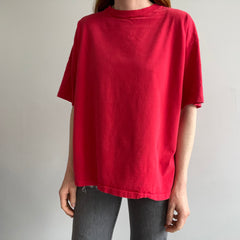 1990s Nicely Worn HHW Boxy Faded Red Blank T-Shirt