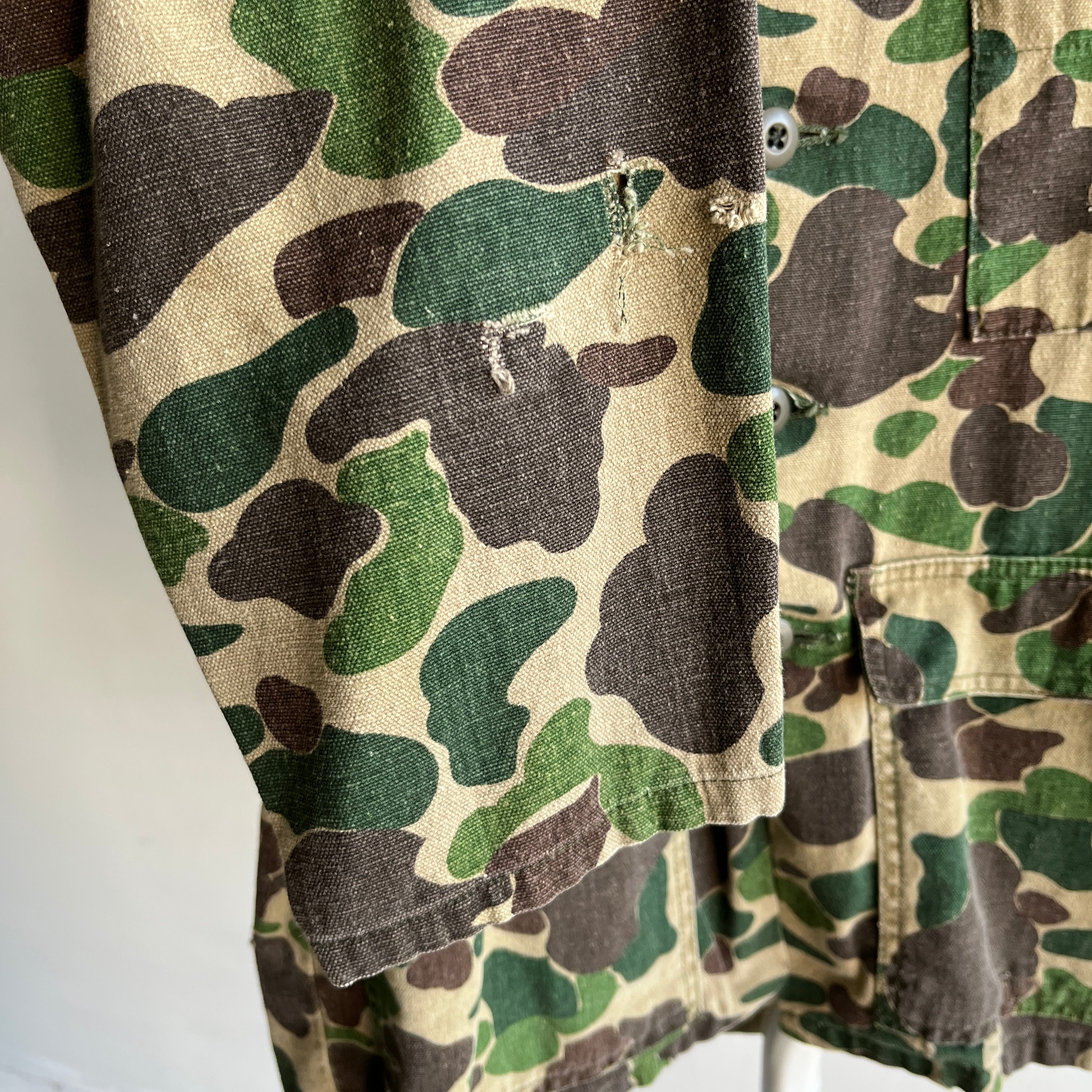 1970/80s Ranger Brand Cotton Camo Chore Coat - With Hand Mending