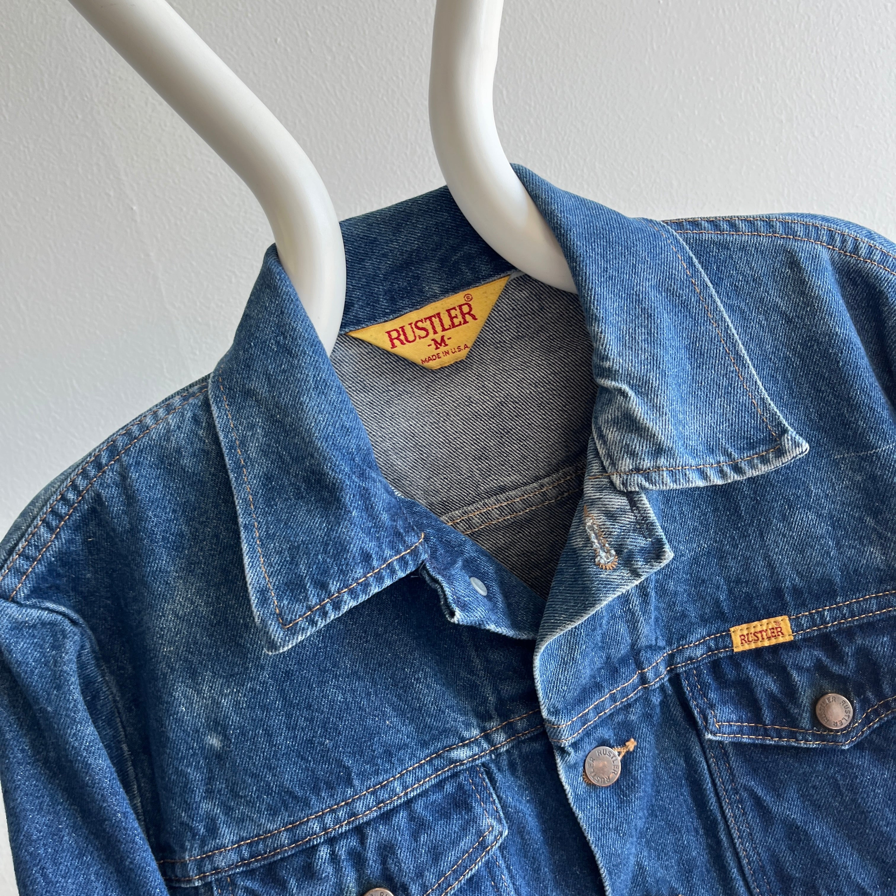 1980s Rustler Denim Jacket with the Coolest Fading