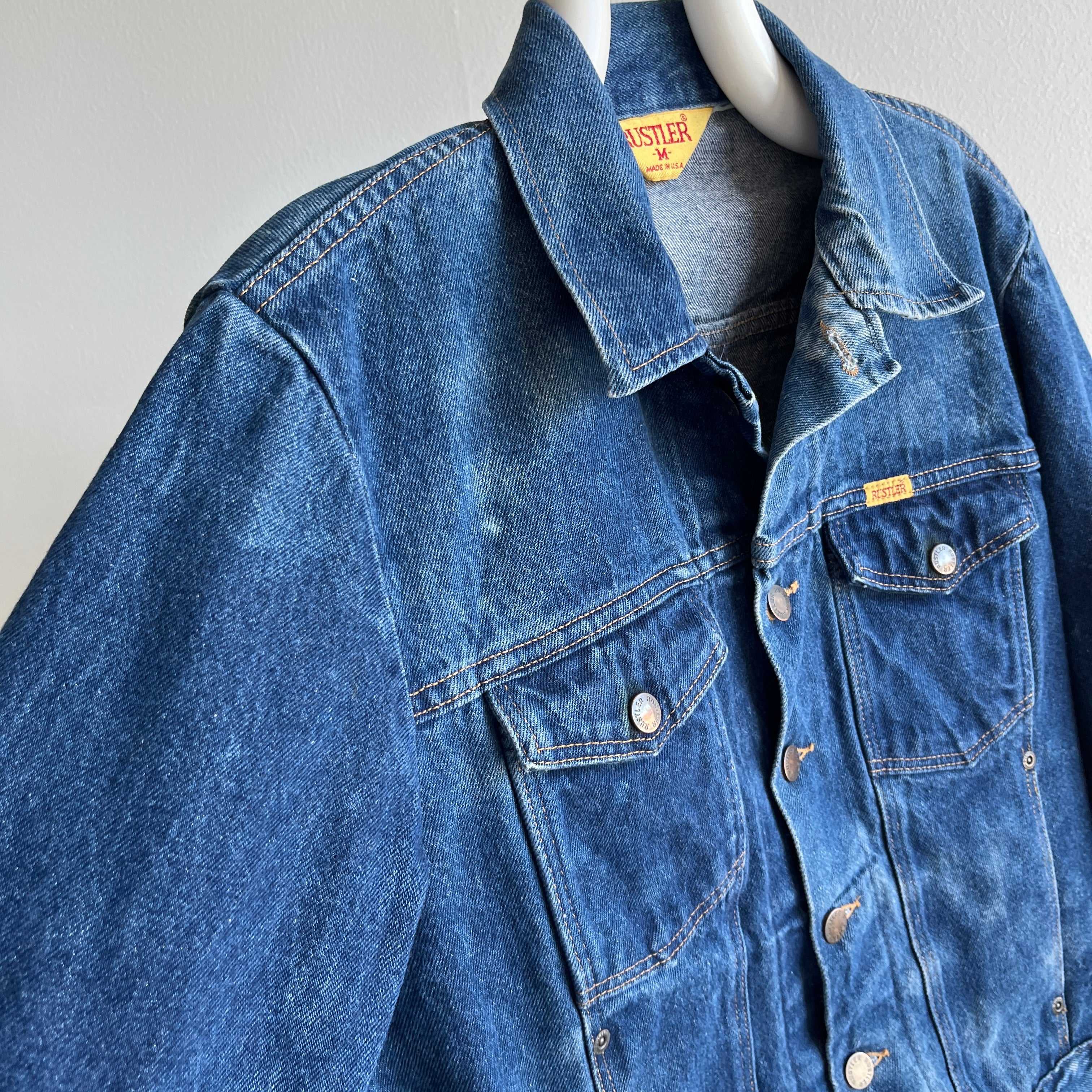 1980s Rustler Denim Jacket with the Coolest Fading