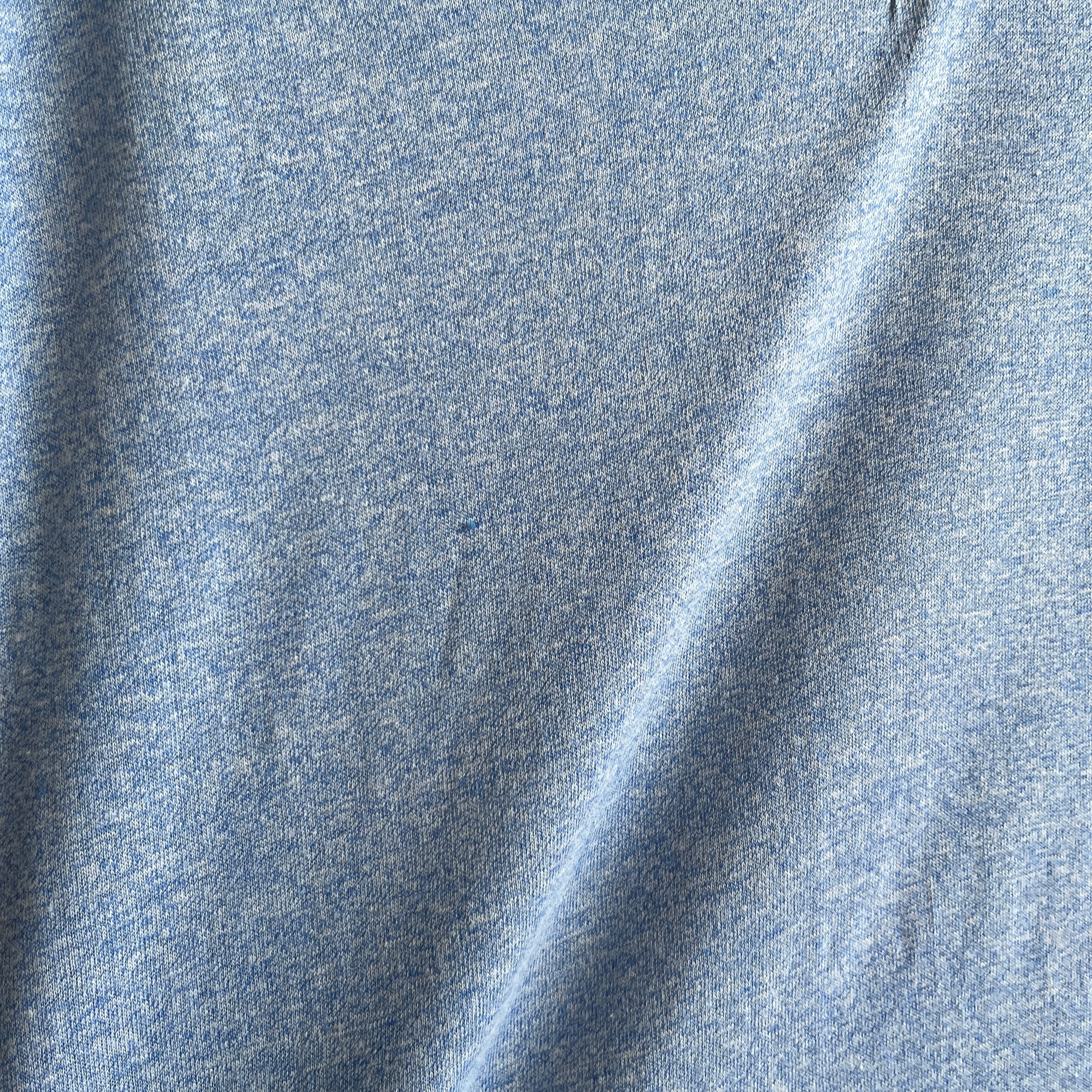 1970s Two Tone Blue V-Neck Ring T-Shirt