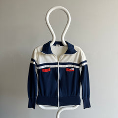 1970s European Made 100% Cotton Lightweight Zip Up Sweater/Sweatshirt