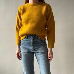 1990s Patagonia Beautiful Mustard Wool Crew Neck Sweater