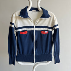 1970s European Made 100% Cotton Lightweight Zip Up Sweater/Sweatshirt