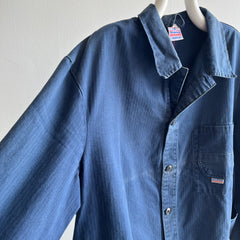 1990s HBT (Herringbone Twill) Navy Blue Cotton Chore Coat