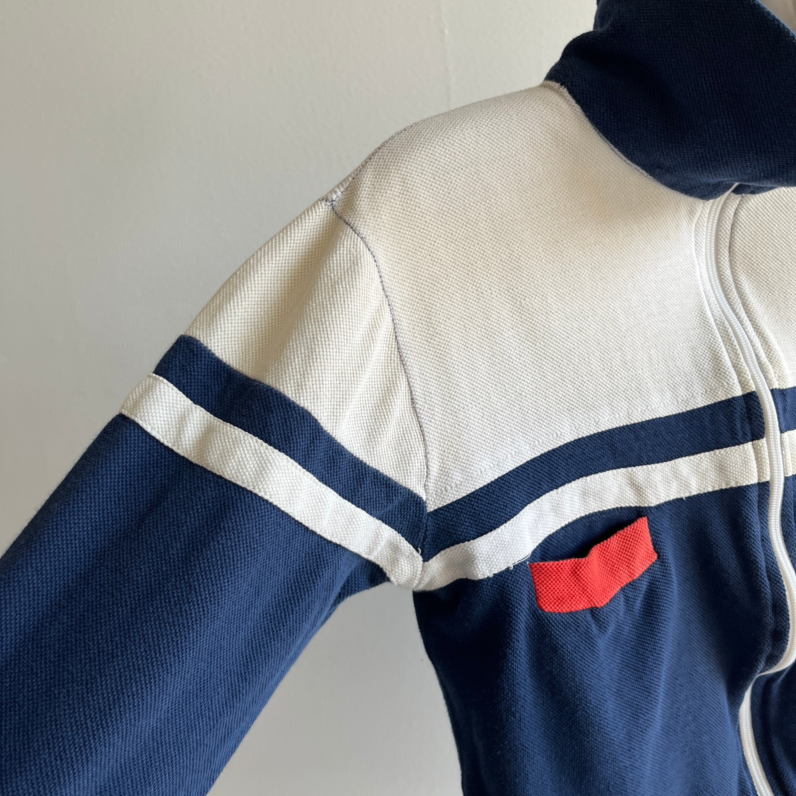 1970s European Made 100% Cotton Lightweight Zip Up Sweater/Sweatshirt