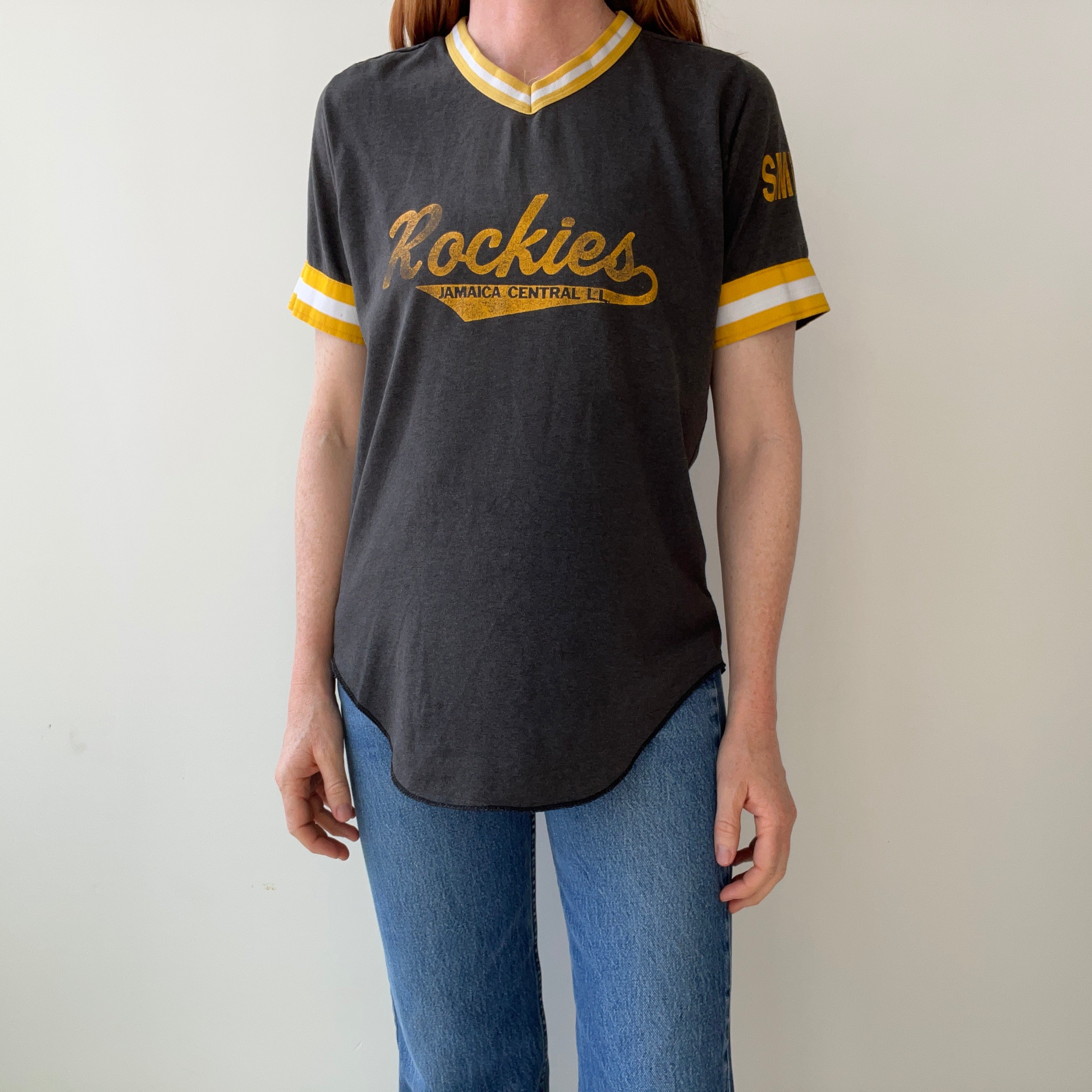 1980s Rockies Jamaica Central Sports T-Shirt with 21 on the Backside