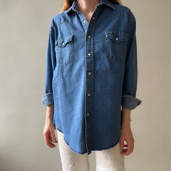 1990s Wrangler Denim Western Snap Front Shirt