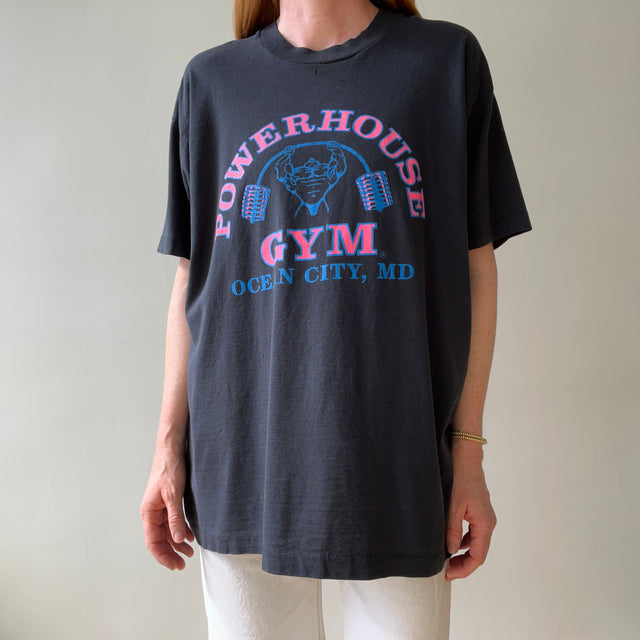 1990s Powerhouse Gym, Ocean City, MD Front and Back T-Shirt