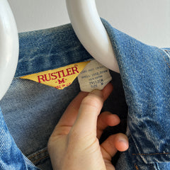 1980s Super Rad Perfectly Worn Rustler Denim Jean Jacket - !!!