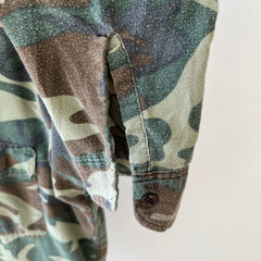 1980s Prentiss Outdoors Lightweight Cotton Camo Flannel with Paint Staining