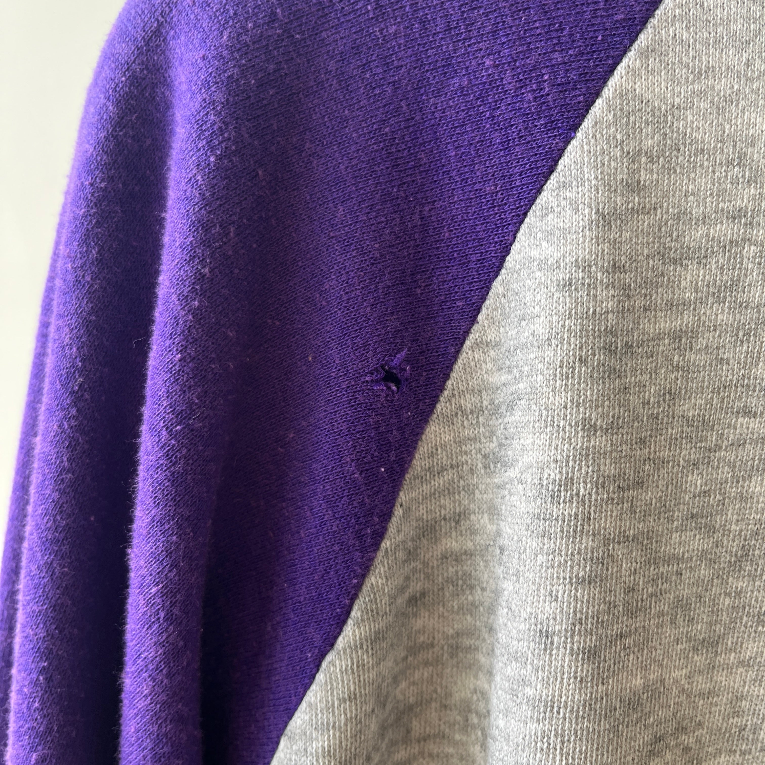 1970s Grey/Purple Two Tone Sweatshirt
