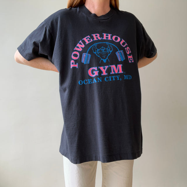 1990s Powerhouse Gym, Ocean City, MD Front and Back T-Shirt
