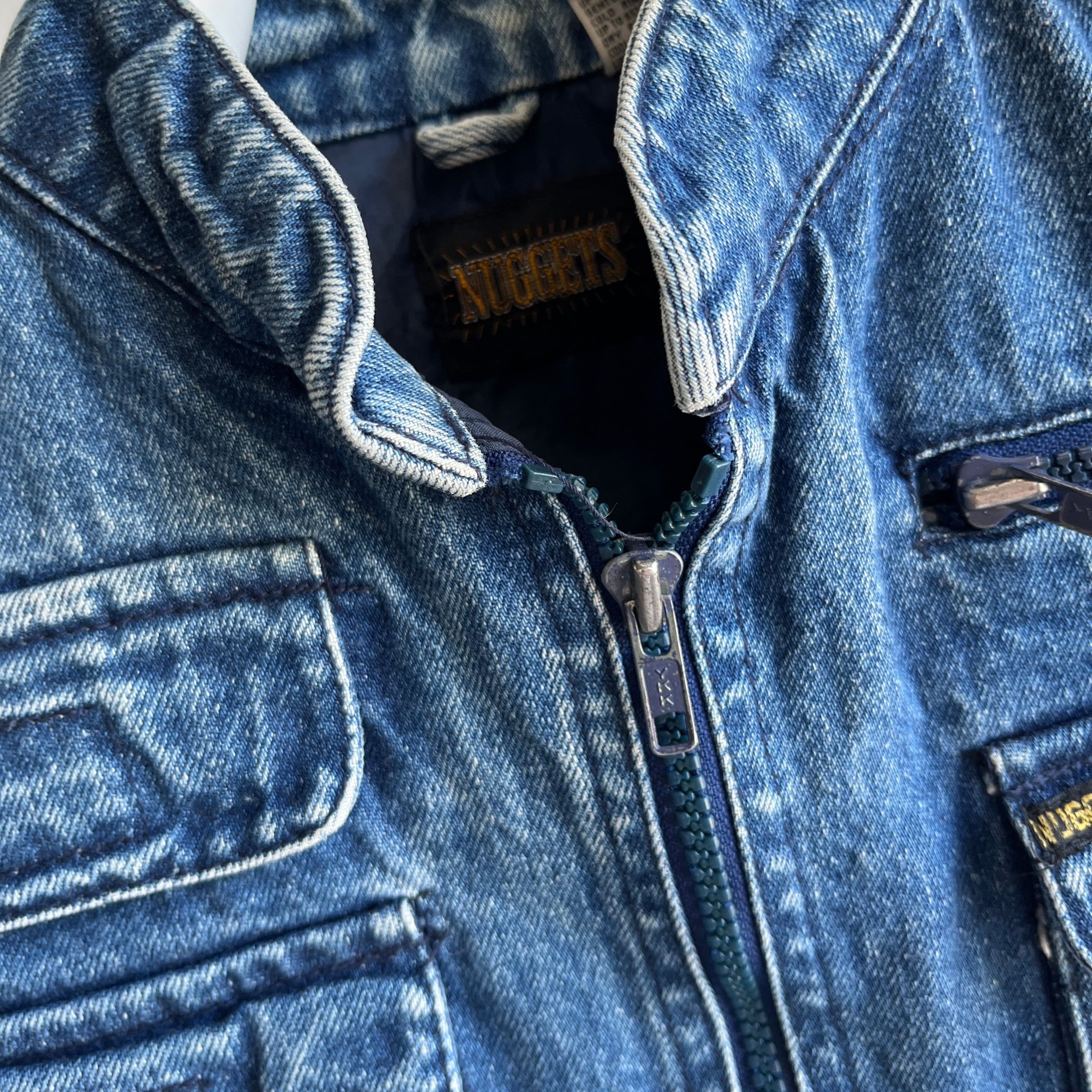 1980s Kids L Denim Vest with The COOLEST Pocket on the Back