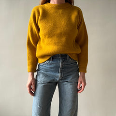 1990s Patagonia Beautiful Mustard Wool Crew Neck Sweater