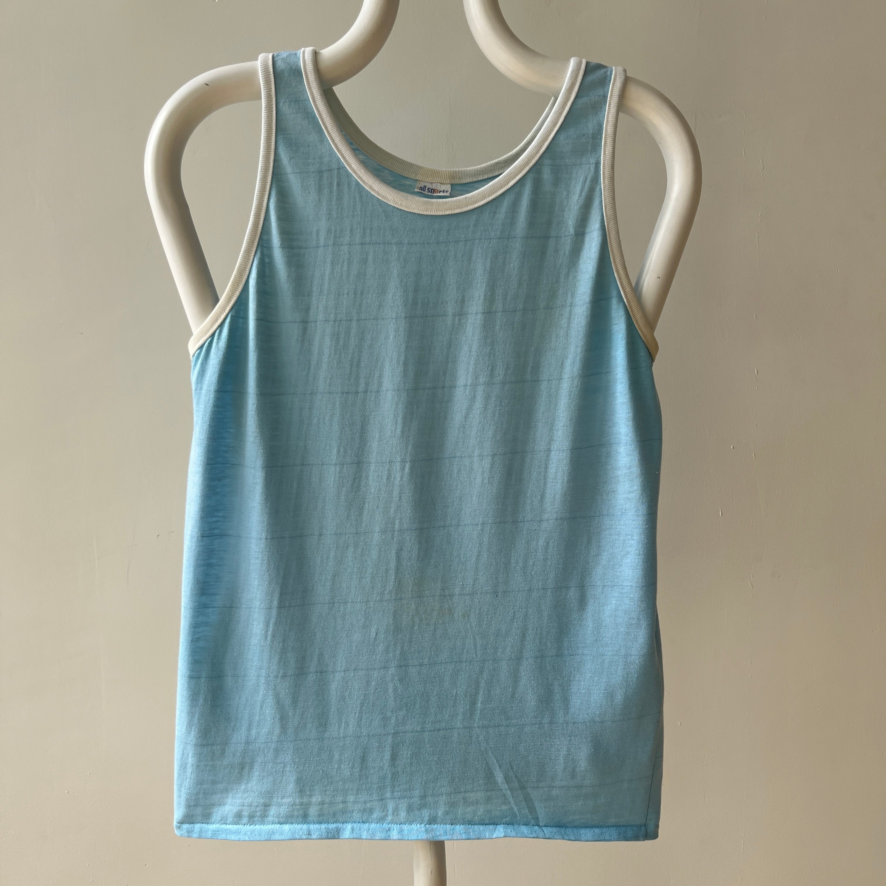 1970s Baby Blue Tank Top