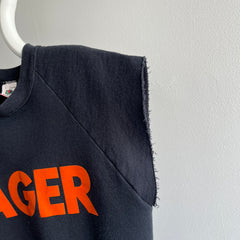 1980s Jager Staff Cut Sleeve Warm Up Sweatshirt