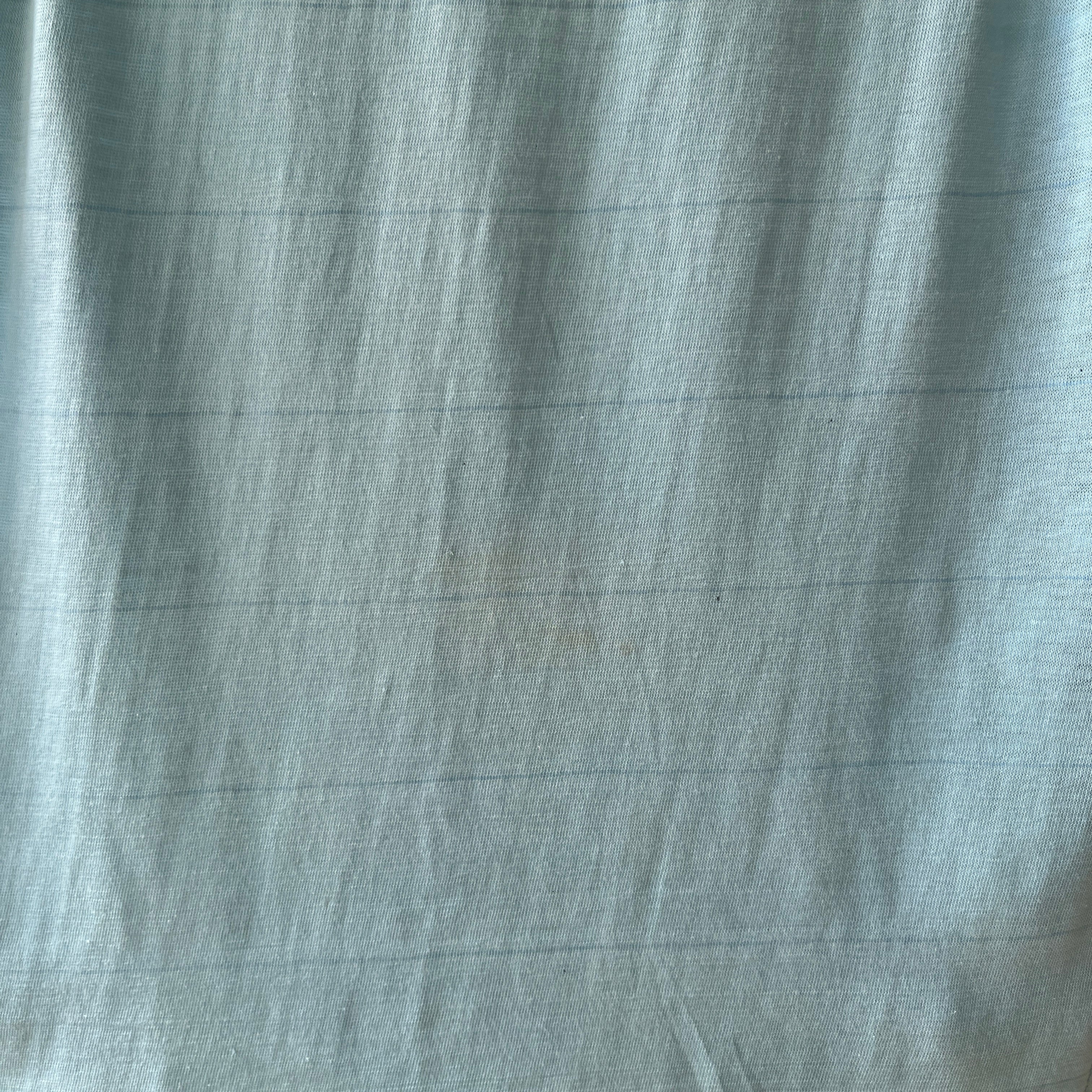 1970s Baby Blue Tank Top