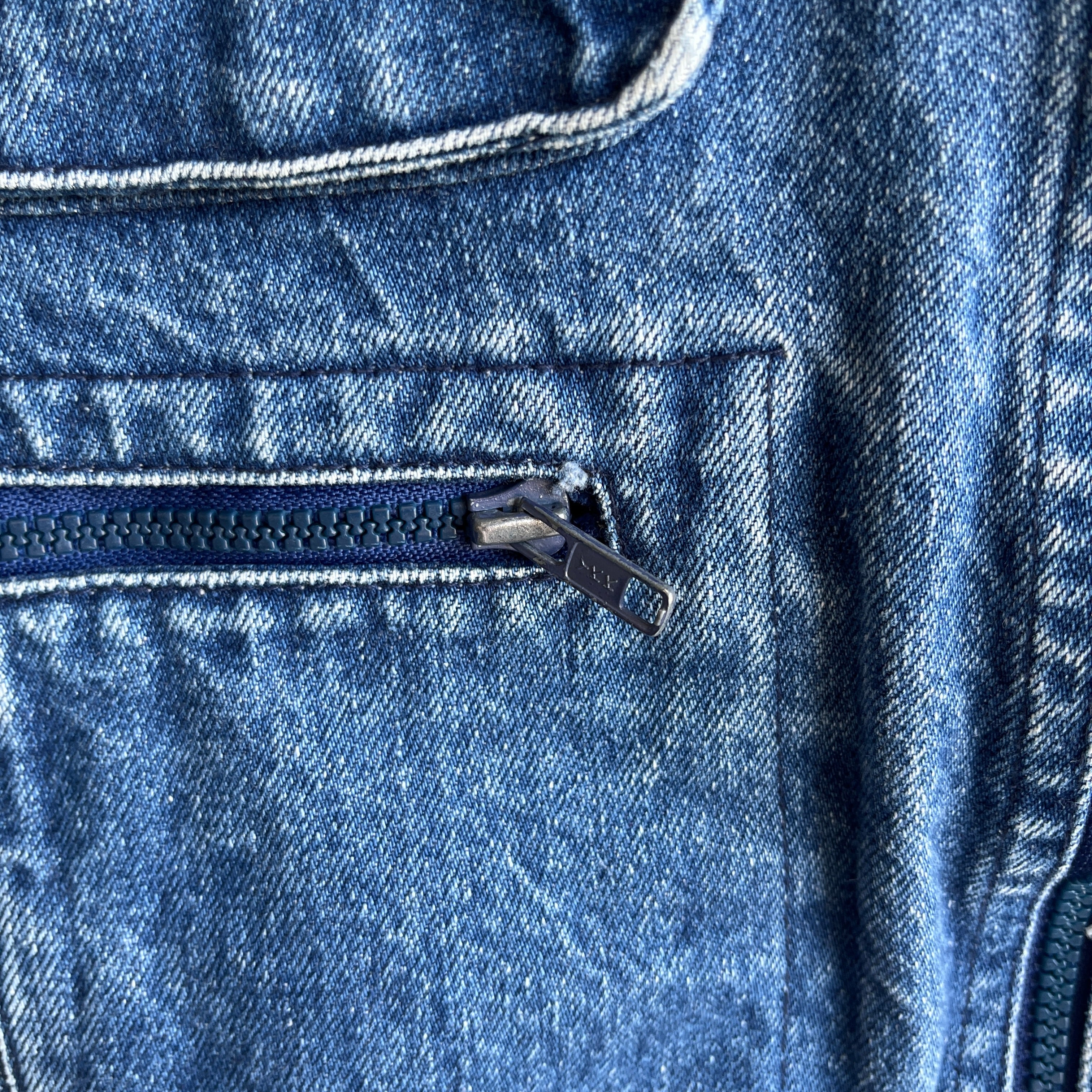 1980s Kids L Denim Vest with The COOLEST Pocket on the Back