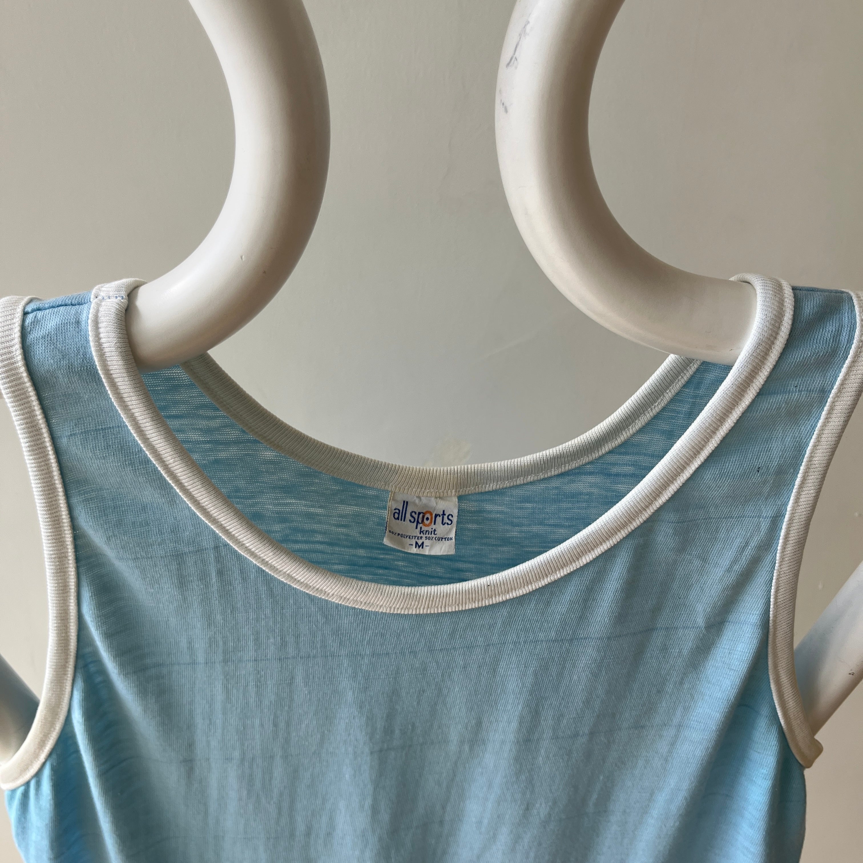 1970s Baby Blue Tank Top