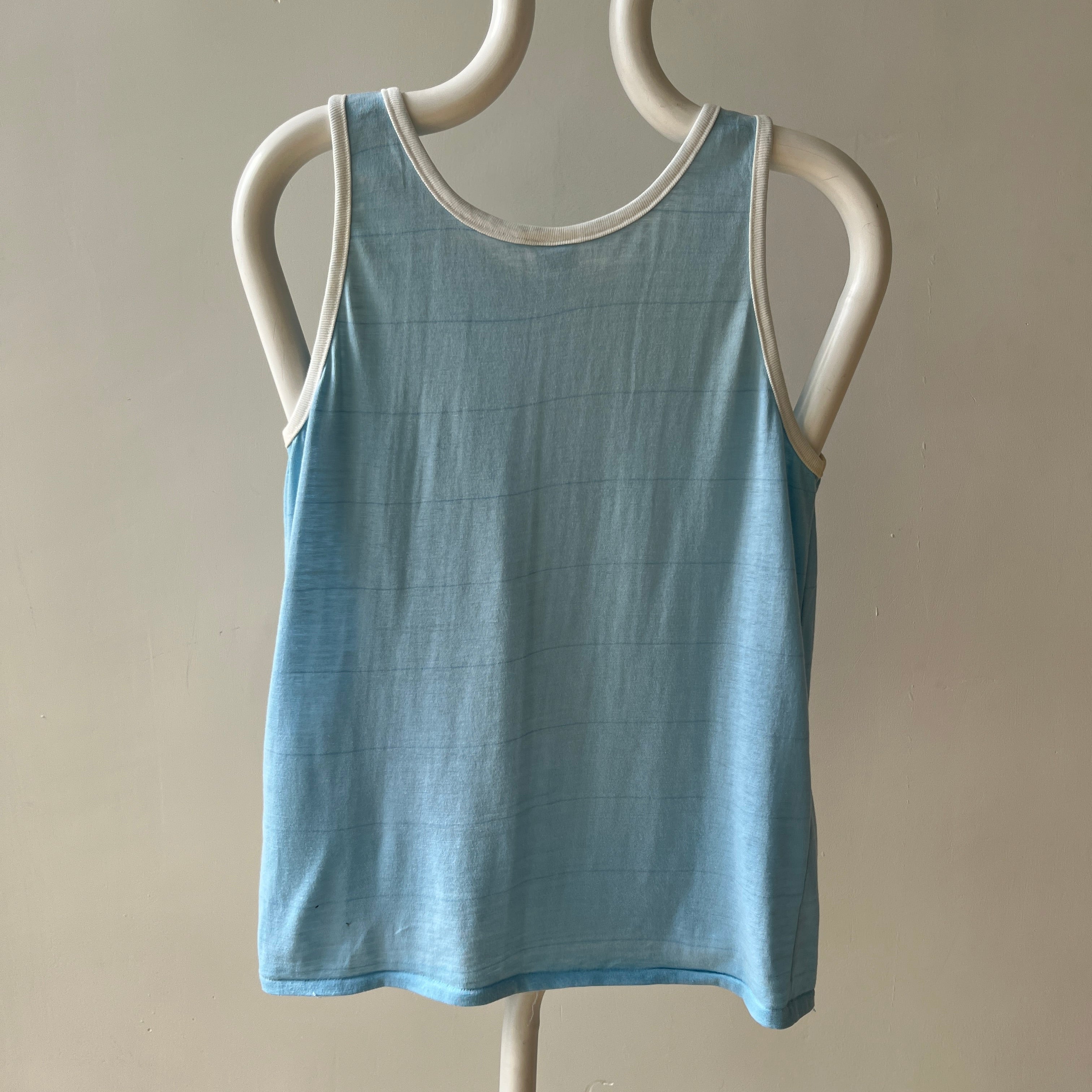 1970s Baby Blue Tank Top