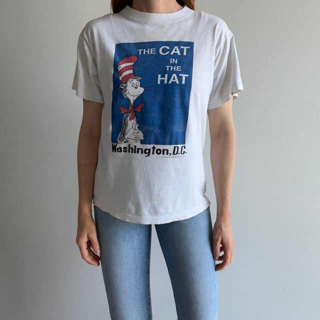 1990s Nicely Worn Washington DC Cat in The Hat T-Shirt