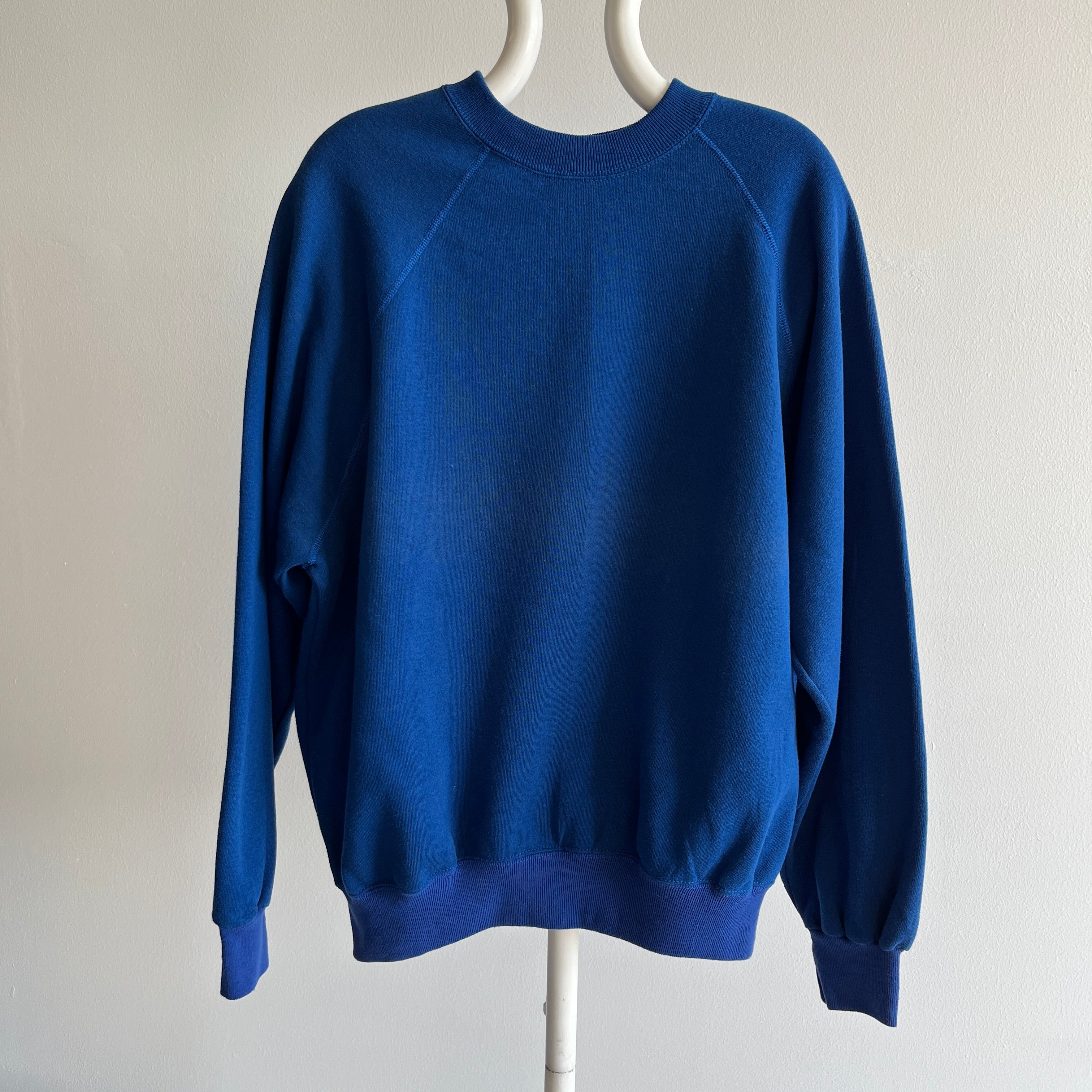 1980s Two Tone Blue (Yes, It is) Longer Sweatshirt by Bassett Walker