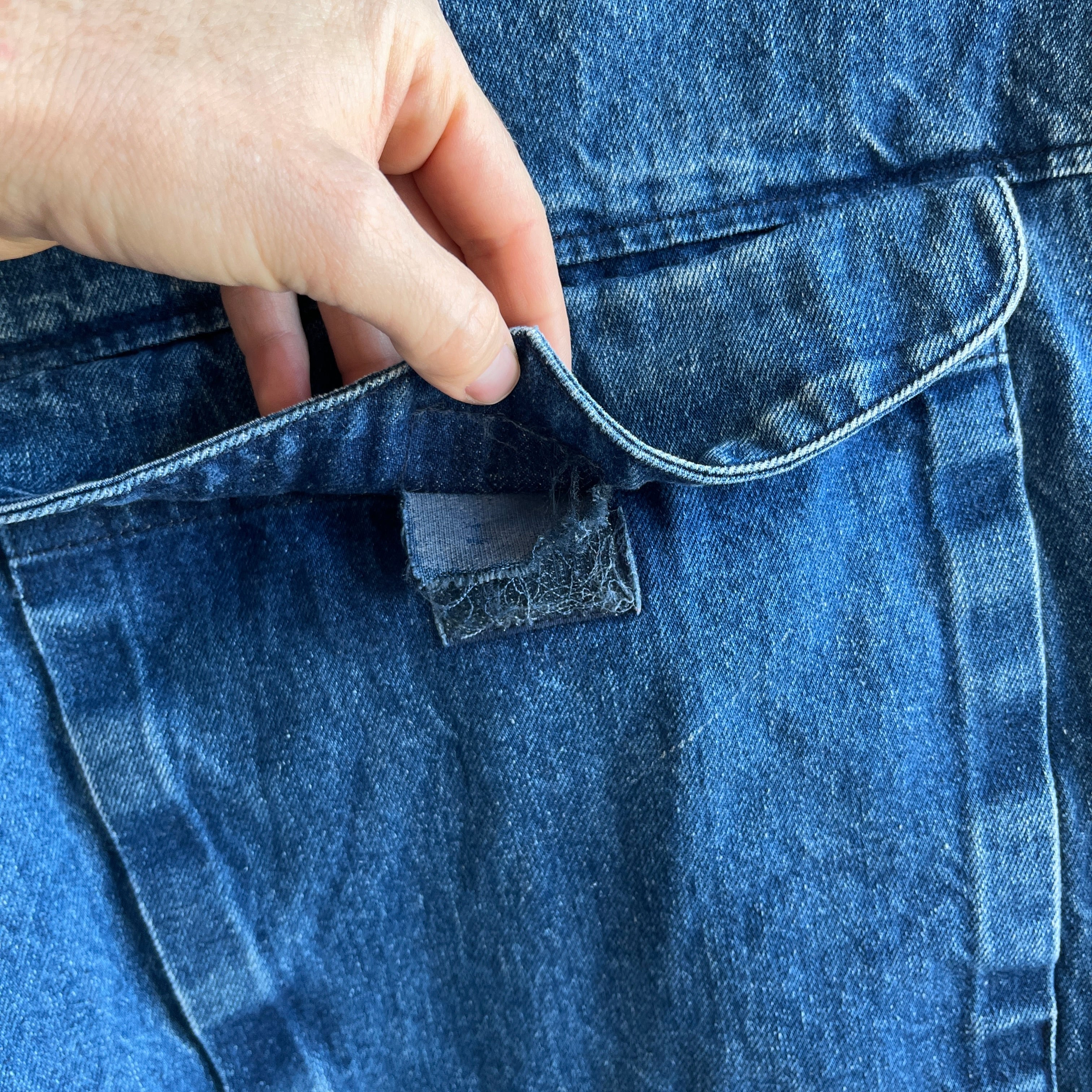 1980s Kids L Denim Vest with The COOLEST Pocket on the Back