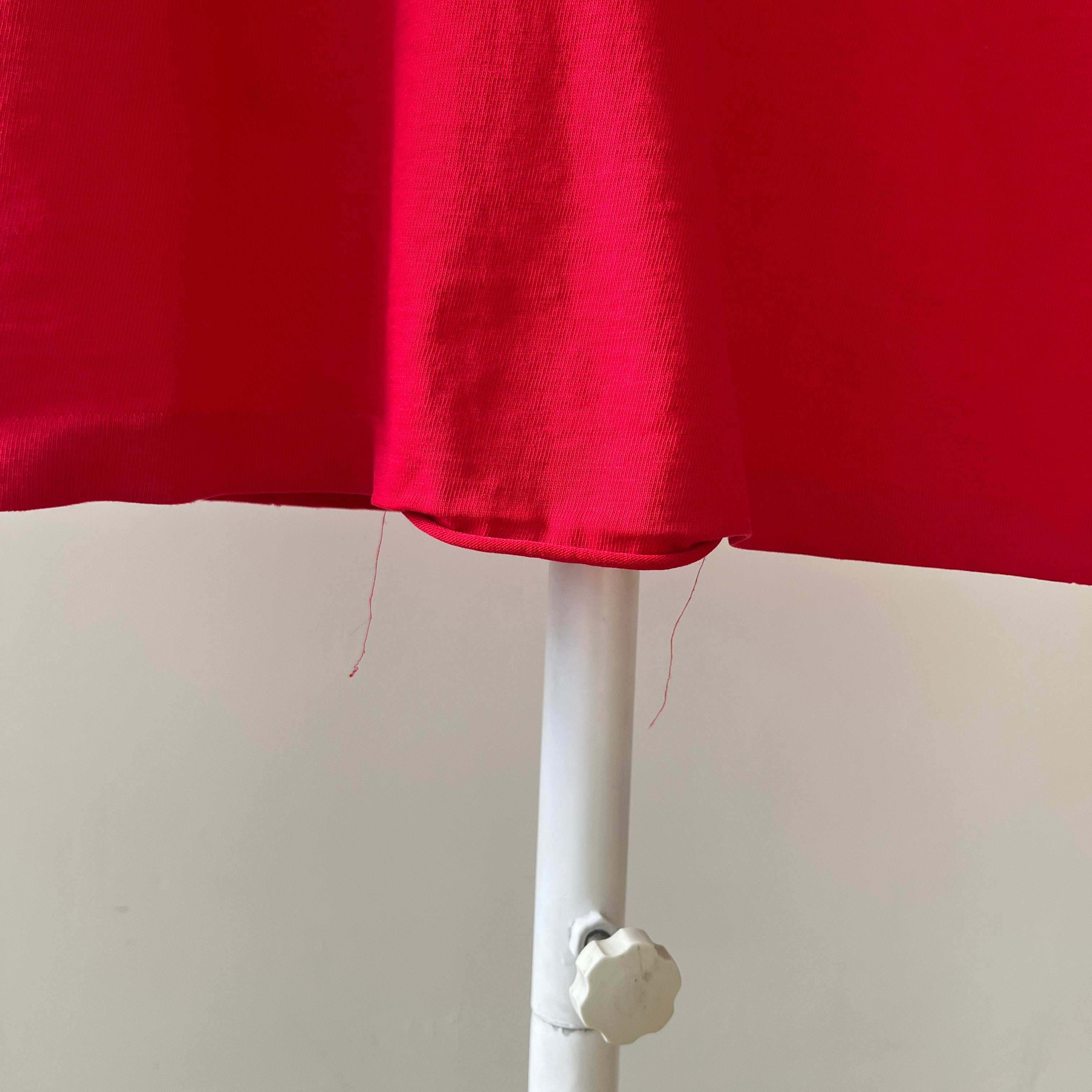 1970s Two Tone Red and Blue Pocket T Shirt