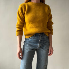 1990s Patagonia Beautiful Mustard Wool Crew Neck Sweater