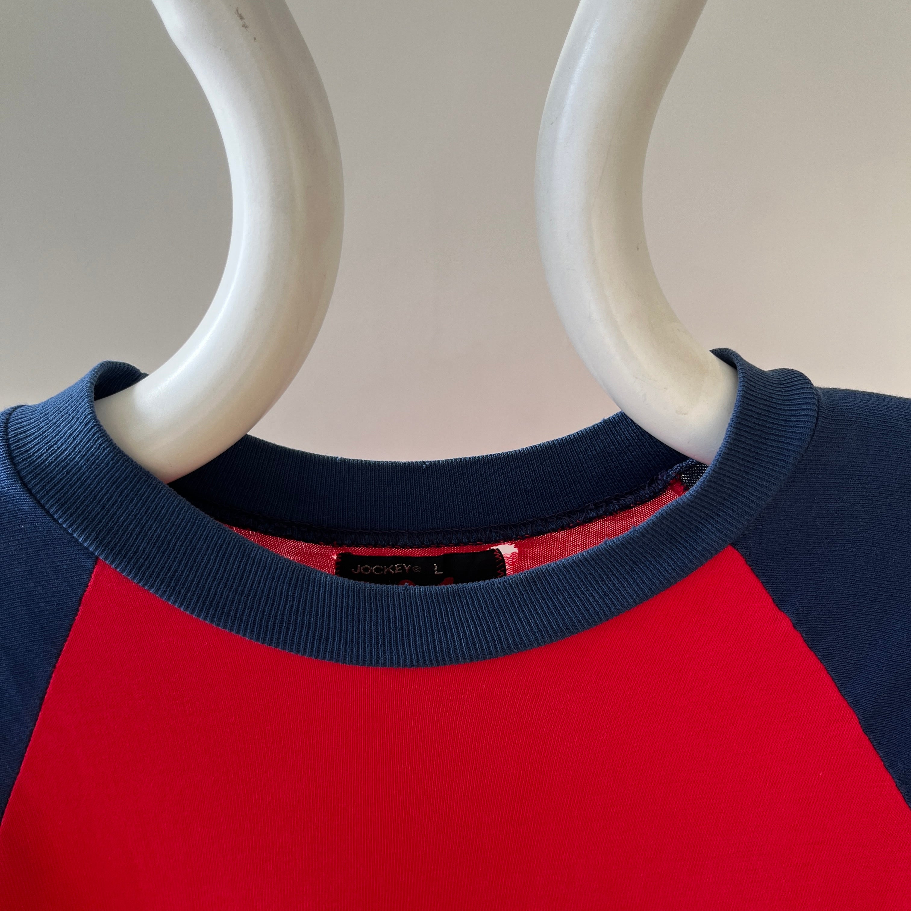 1970s Two Tone Red and Blue Pocket T Shirt