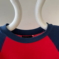 1970s Two Tone Red and Blue Pocket T Shirt