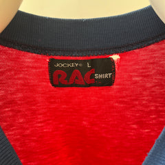 1970s Two Tone Red and Blue Pocket T Shirt