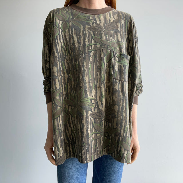 1980/90s Hand Mended Real Trees by Redhead Long Sleeve Camo T-Shirt - THIS