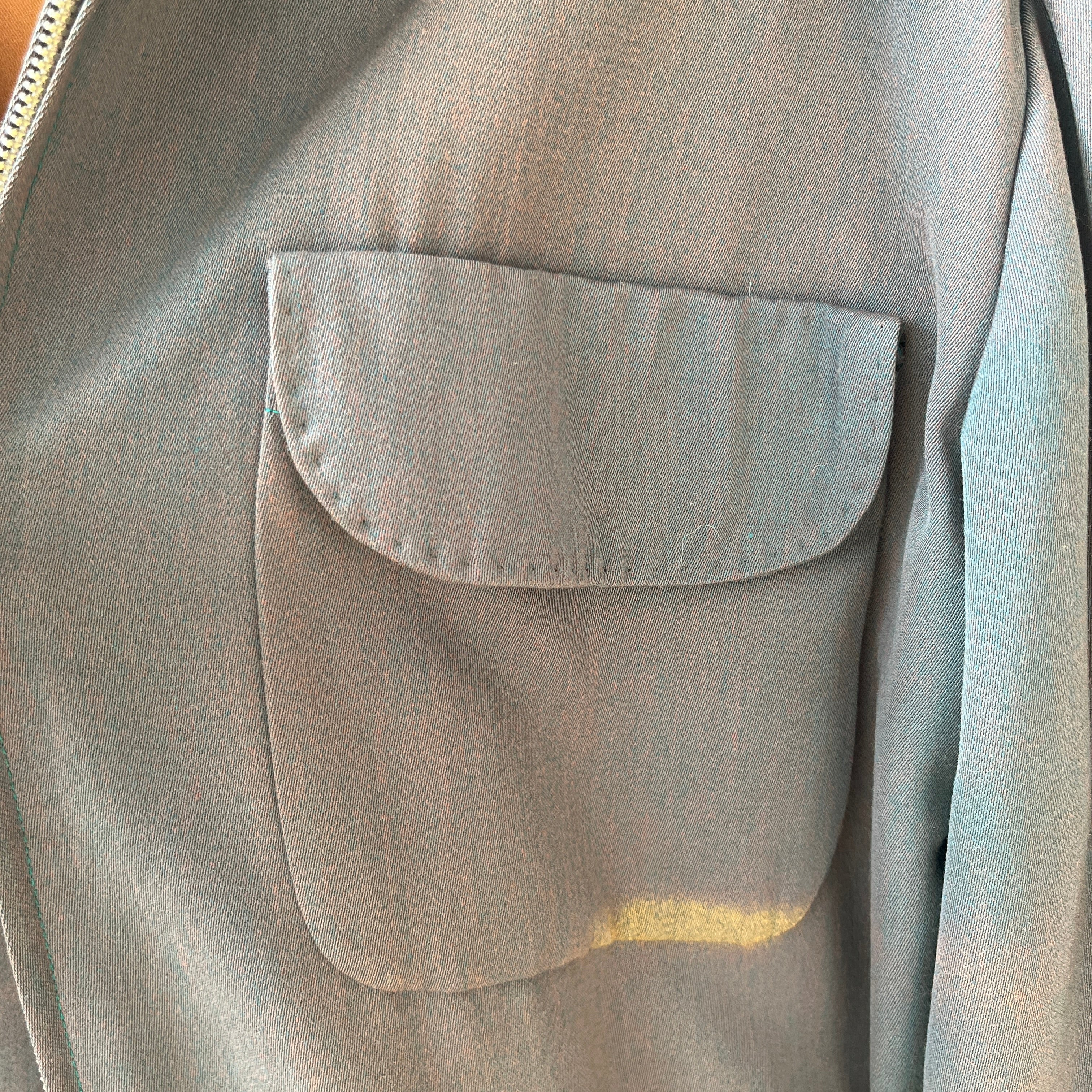 1950s Dark Green/Grey Rockabilly Zip Up Jacket