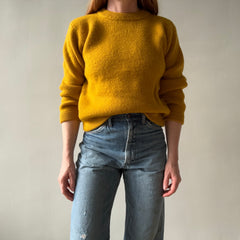 1990s Patagonia Beautiful Mustard Wool Crew Neck Sweater