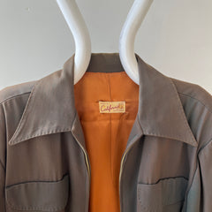 1950s Dark Green/Grey Rockabilly Zip Up Jacket