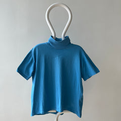 1970s Baby Blue Mock Neck T Shirt - Mock Necks Are Hot RN