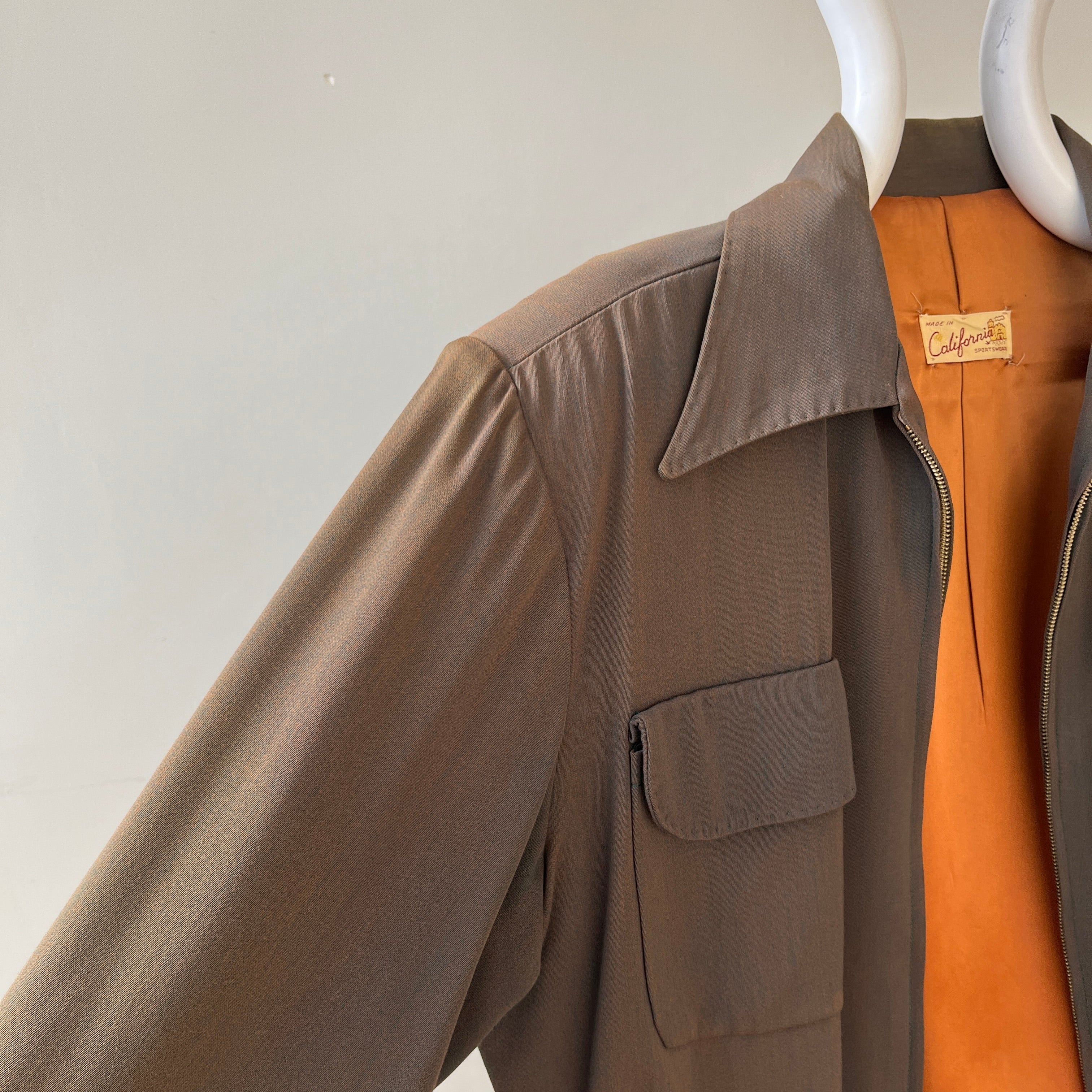 1950s Dark Green/Grey Rockabilly Zip Up Jacket